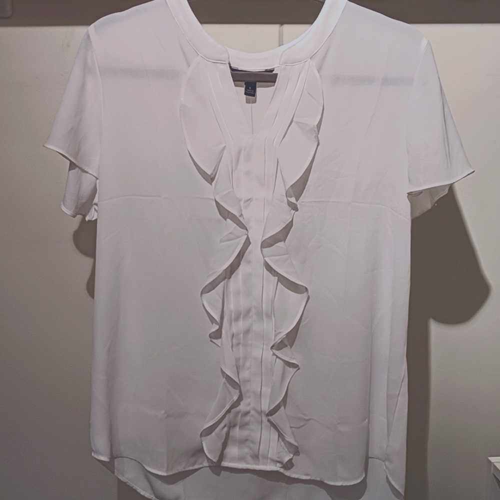 Banana Republic White Formal Blouse Petite